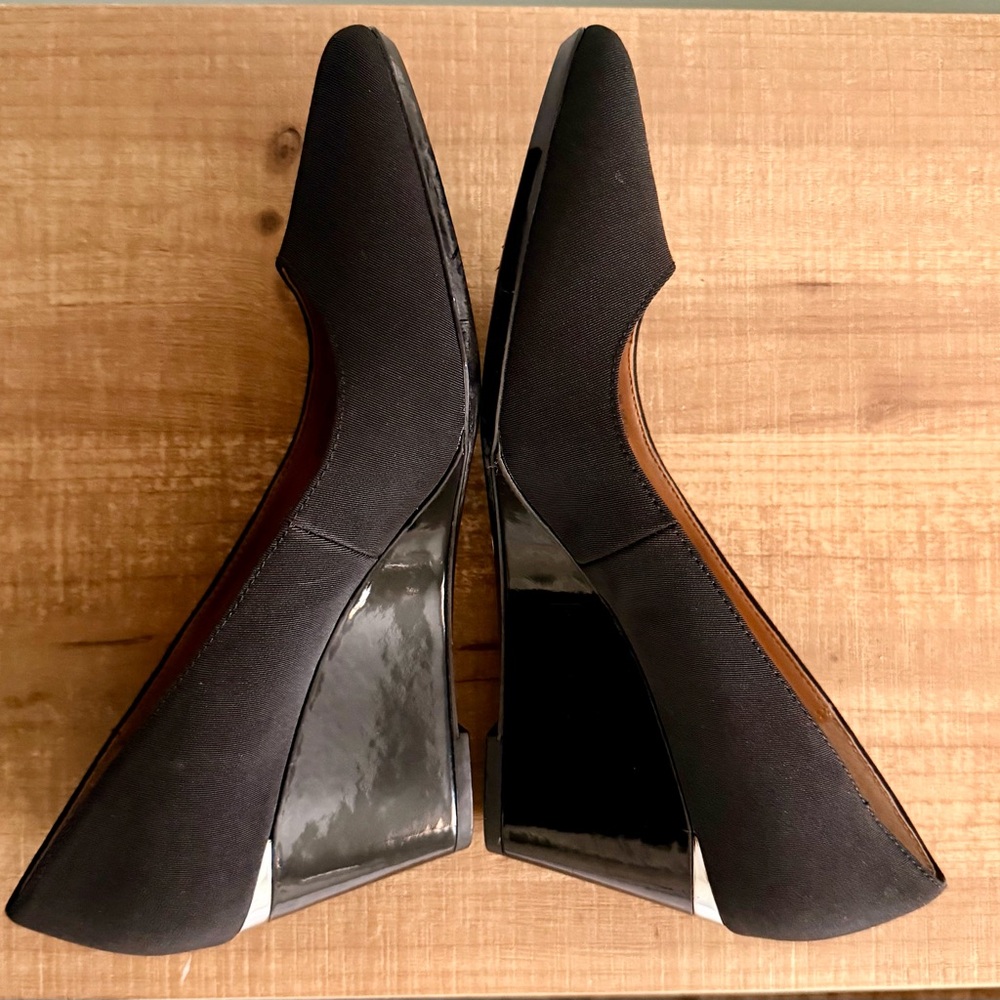 Calvin Klein Classic Black Wedge Heels - Picture 6 of 9